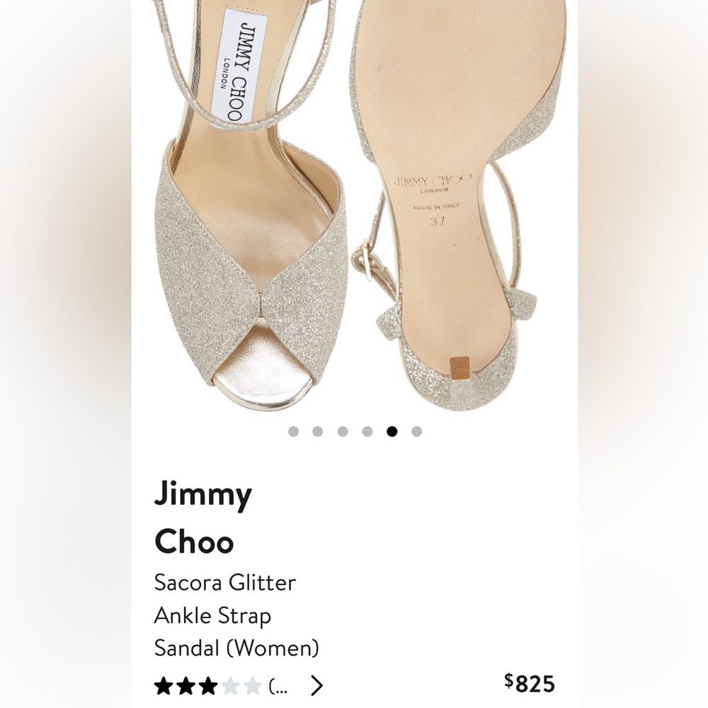 Jimmy Choo glitter ankle strap sandal